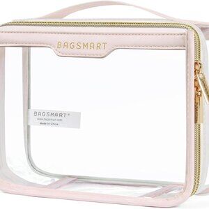 Clear Makeup Bag, TSA Approved Toiletry Bag, Makeup Cosmetic Pouch Bag for Women